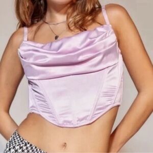 Urban Outfitters Pink Satin Corset Top